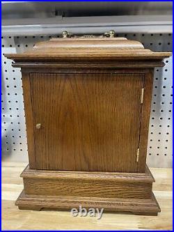 Franz Hermle Mantel Clock 340-020 Oak Stand Made In West Germany TROY