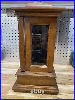 Franz Hermle Mantel Clock 340-020 Oak Stand Made In West Germany TROY