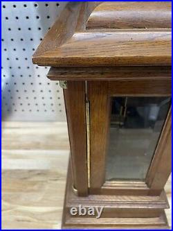 Franz Hermle Mantel Clock 340-020 Oak Stand Made In West Germany TROY