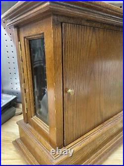 Franz Hermle Mantel Clock 340-020 Oak Stand Made In West Germany TROY