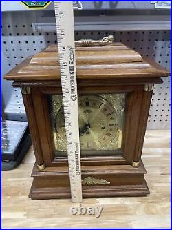 Franz Hermle Mantel Clock 340-020 Oak Stand Made In West Germany TROY