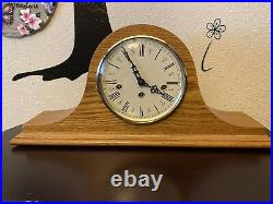 Franz Hermle Oak Mantel Clock 2 Jewel Key Wind ChimeMade In Germany L@@K