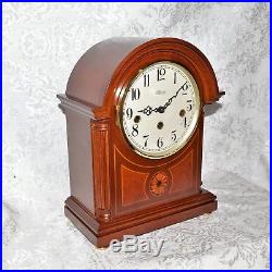 Franz Hermle Westminster Chime Inlay Wood Mantel Clock. Model 22827. New In Box