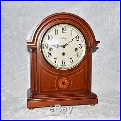 Franz Hermle Westminster Chime Inlay Wood Mantel Clock. Model 22827. New In Box
