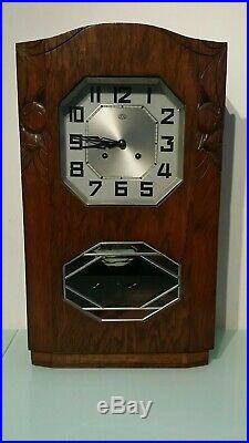 French Ornate Odo Westminster Chime Wall Clock With Key And Pendulum