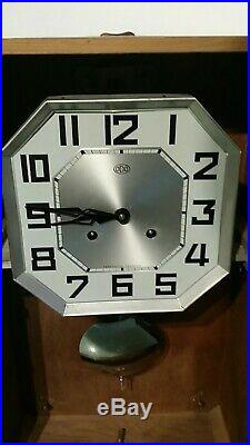 French Ornate Odo Westminster Chime Wall Clock With Key And Pendulum