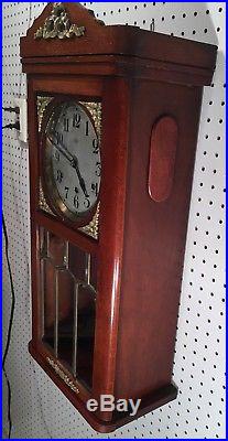 French Vedette Westminster Chime German Style Box Wall Regulator Clock
