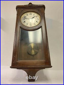 French Vedette Westminster Chime Wall Clock 1920s Vintage Antique Nice! Works