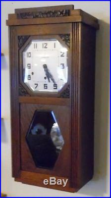 French Vedette Westminster chiming wall clock circa 1935 (Fully Restored)