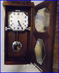 French Vedette Westminster chiming wall clock circa 1935 (Fully Restored)