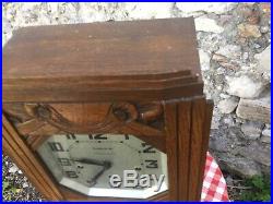 French Vintage WOODEN CHIME WALL CLOCK JURA VERITABLE WESTMINSTER 8 Tigs Artdeco