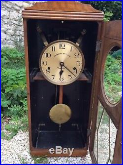 French Vintage WOODEN CHIME WALL CLOCK JURA VERITABLE WESTMINSTER 8 Tigs Artdeco