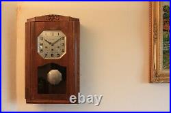 French wall clock VEDETTE. Plays westminster. Chimes. Working good //