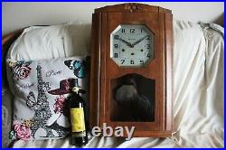 French wall clock VEDETTE. Plays westminster. Chimes. Working good //