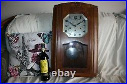 French wall clock VEDETTE. Plays westminster. Chimes. Working good //