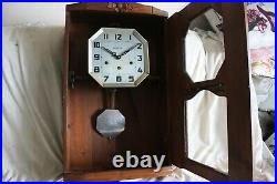 French wall clock VEDETTE. Plays westminster. Chimes. Working good //