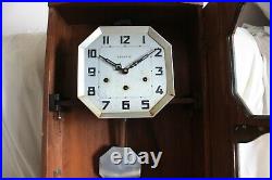 French wall clock VEDETTE. Plays westminster. Chimes. Working good //