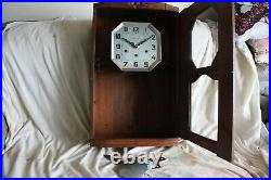 French wall clock VEDETTE. Plays westminster. Chimes. Working good //