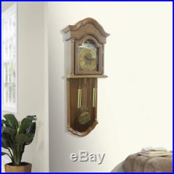 Full Grandfather Clock Wall Hanging Westminster Chime Wood Decor Furniture Oak