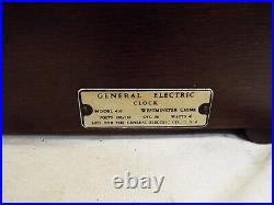 GE 416 Wood Tambour Camel Back Electric Shelf/Mantle Westminster Chime Clock