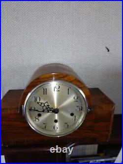 GERMAN ART DECOR WESTMINSTER CHIME MANTLE CLOCK CONVERTED QUARTZ WithMINSTER V G C