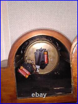 GERMAN ART DECOR WESTMINSTER CHIME MANTLE CLOCK CONVERTED QUARTZ WithMINSTER V G C