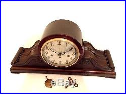 GERMAN JUNGHANS ANTIQUE MANTLE CLOCK With WESTMINSTER CHIMES LARGE, BEAUTIFUL