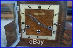 GUFA (Schatz) ART DECO triple chime mantel clock. Westminster/Whitt/St. SEE VIDEO