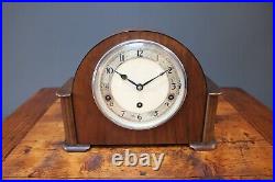 Garrard Mantle Clock Art Deco Oak Wood Westminster Chiming Working