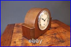 Garrard Mantle Clock Art Deco Oak Wood Westminster Chiming Working