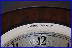 Garrard Mantle Clock Art Deco Oak Wood Westminster Chiming Working