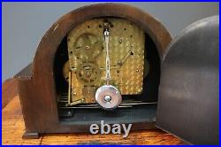 Garrard Mantle Clock Art Deco Oak Wood Westminster Chiming Working