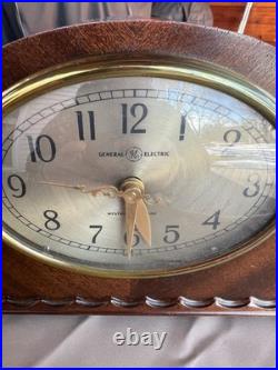 General Electric 416 Westminster Chime Mantel Clock Mahogany Mechanical Vintage