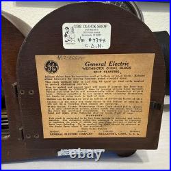 General Electric 416 Westminster Chime Mantel Clock Mahogany Mechanical Vintage