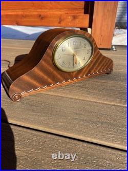 General Electric 416 Westminster Chime Mantel Clock Mahogany Mechanical Vintage