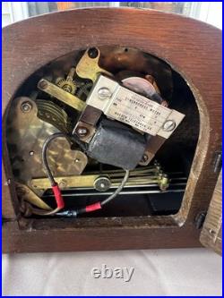 General Electric 416 Westminster Chime Mantel Clock Mahogany Mechanical Vintage