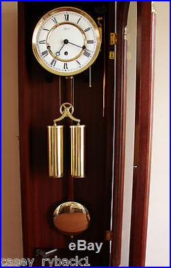 German Franz Hermle Wall Clock Westminster Chime Weight Driven Vienna Regulator
