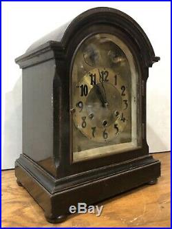 German Gustav Becker Westminster Chime Bracket Mantel Clock Black Forest