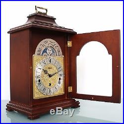 German HERMLE CLOCK Mantel MOONPHASE! Westminster 3 MELODIES Chime Vintage Shelf