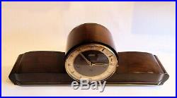 German HERMLE'Schwebe Anker' HIGH GLOSS 50's Mantel Clock Westminster chimes