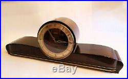 German HERMLE'Schwebe Anker' HIGH GLOSS 50's Mantel Clock Westminster chimes