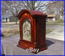 German Haas & Son Westminster Chime Large Shelf Mantle Clock Marquetry Inlay VGC