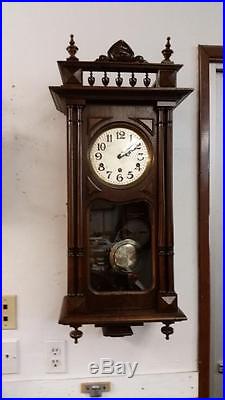 German Haller & Benzing Walnut Westminster Chime Wall Clock