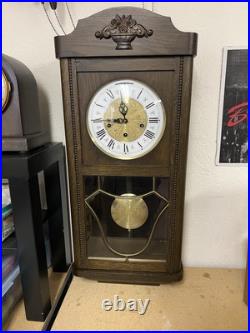 German Jauch Westminster Triple Chime Wall Clock Movement + Case PL 42 cm 9/78