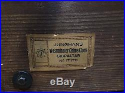 German Junghans Gibraltar Westminster Chime Tambor Mantle Clock