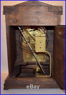 German Junghans Oak Cased Westminster Chime 8 Day Mantel Clock 1909