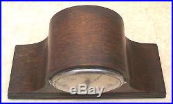 German Napoleon Hat Shape Oak Westminster Chimes Clock GWO 9H 16.5W 6D