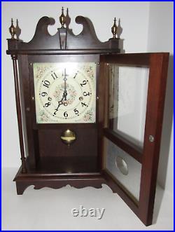 German Pillar & Scroll Quarter Hour Westminster Chime Shelf/Mantel Clock 8-Day