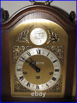 German Tempus Fugit Quarter Hour Westminster Chime Bracket Clock 8-Day, Key-wind