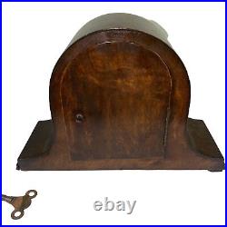 German Westminster Chime Tambour Humpback Harold 8 Day Mantel Shelf Table Clock